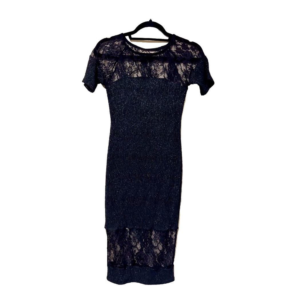 Vintage Shimmery Lace Dress sz small